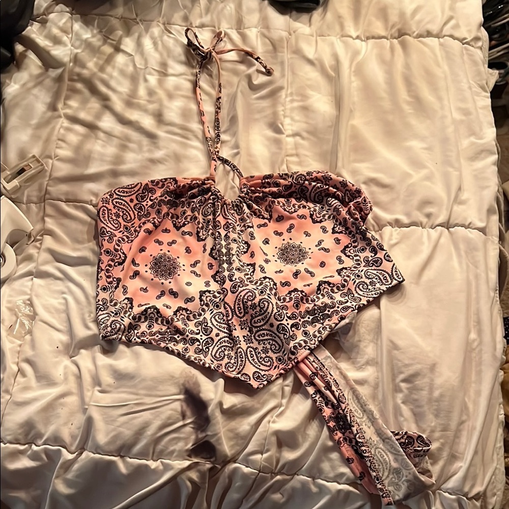 Pink Paisley Halter Top